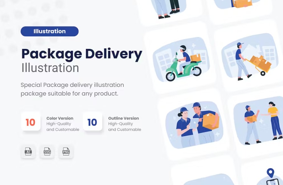 Free Package Delivery Illustration Collections Download