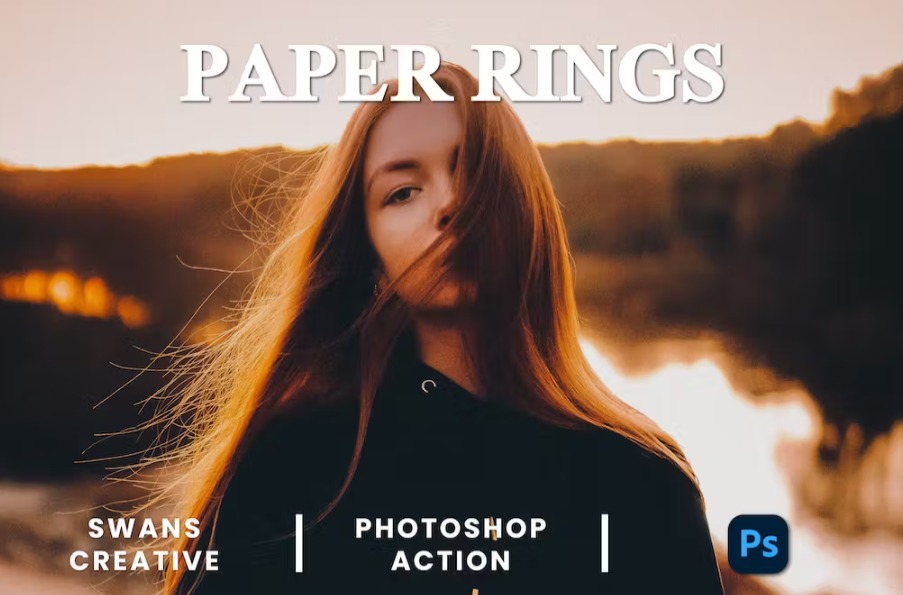 Free Paper Rings Photoshop Action Download