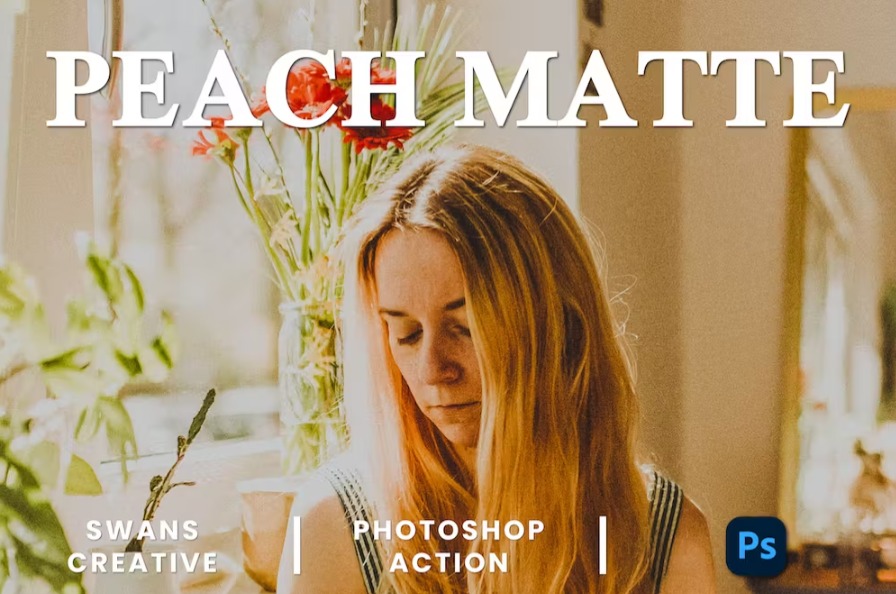 Free Peach Matte Photoshop Action Download