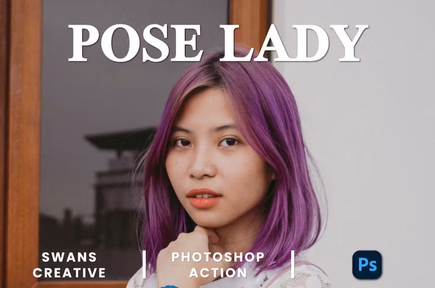 Free Pose Lady Photoshop Action Download