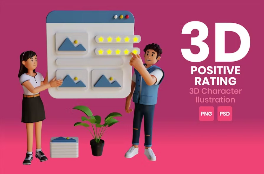 Free Positive Rating 3D Character Template Download