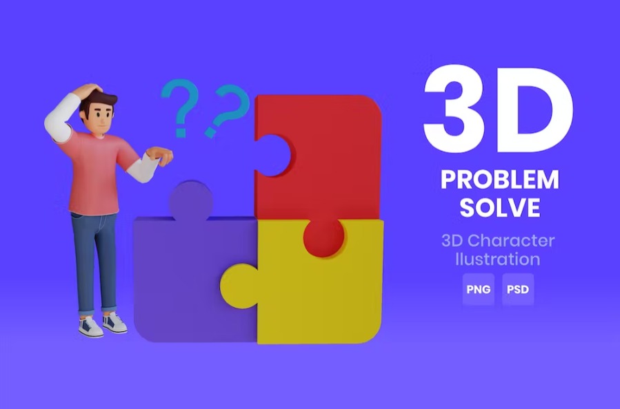 Free Problem Solve 3D Character Template Download