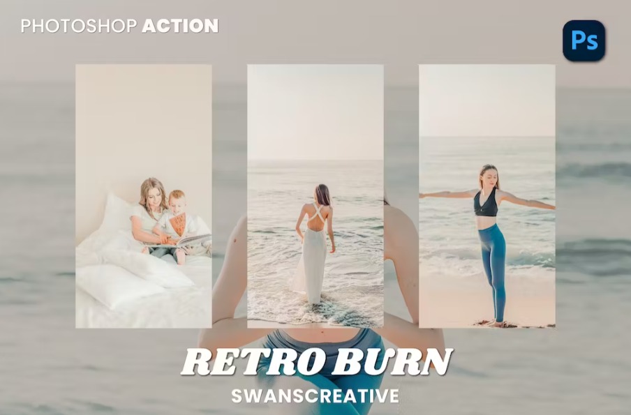 Free Retro Burn Photoshop Action Download