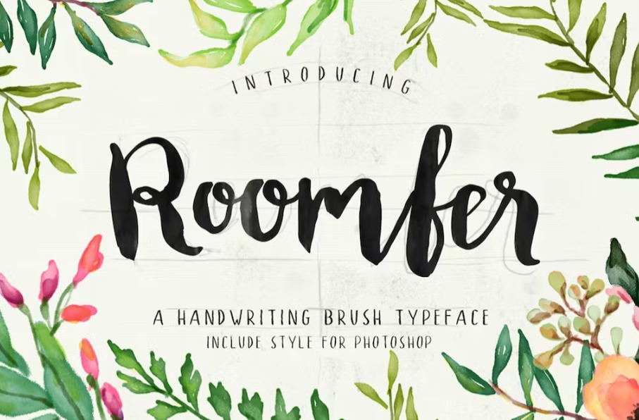 Free Roomfer font + Style Photoshop Action Download