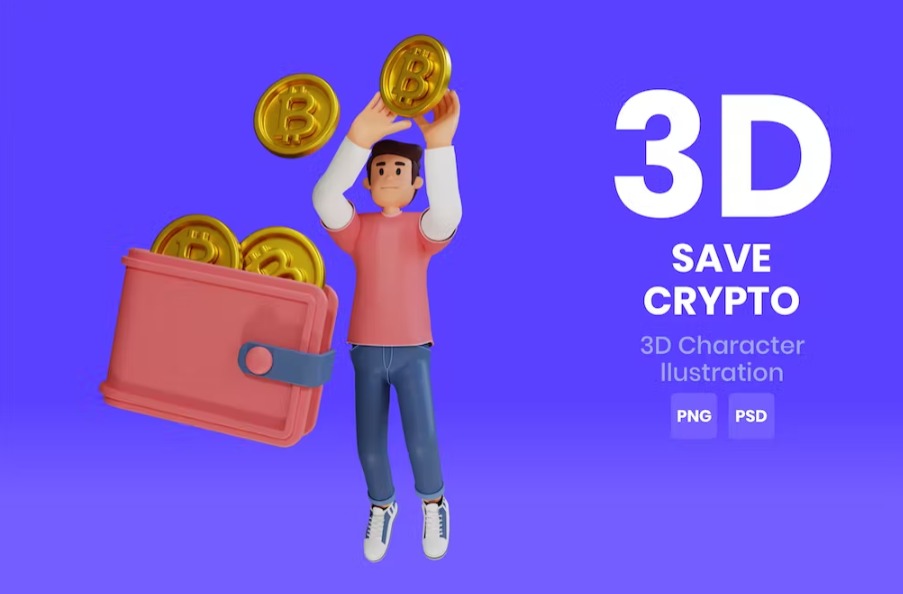 Free Save Crypto 3D Character Template Download