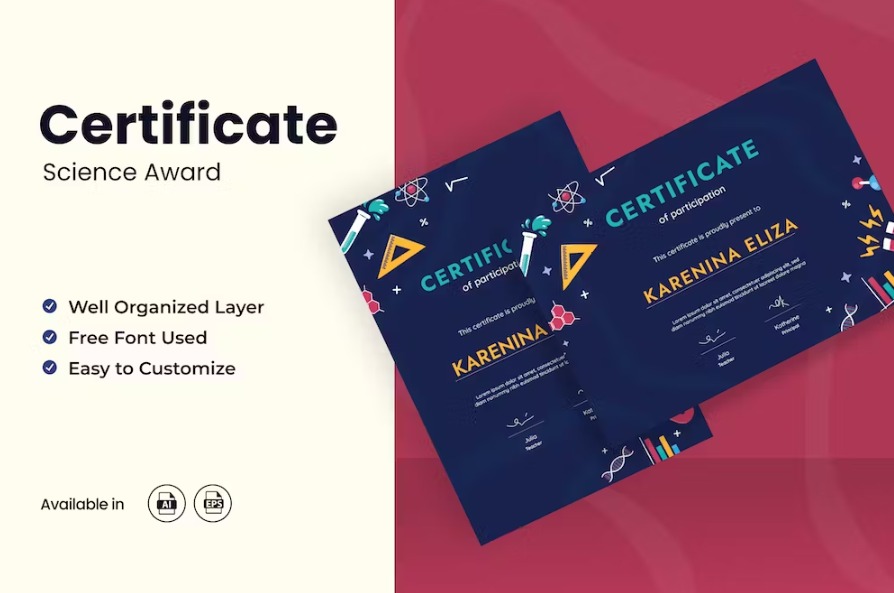 Free Science Competition Certifcate Template Download