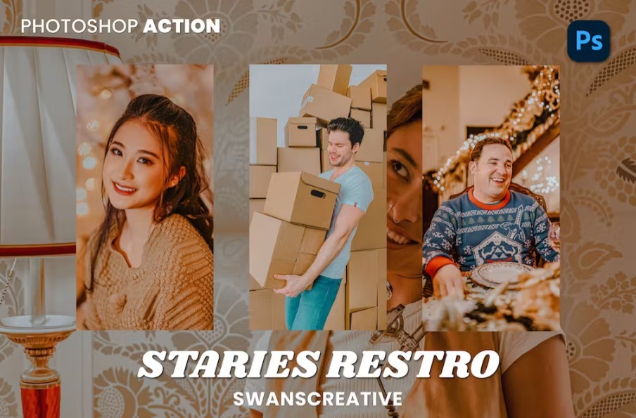 Free Staries Retro Photoshop Action Download