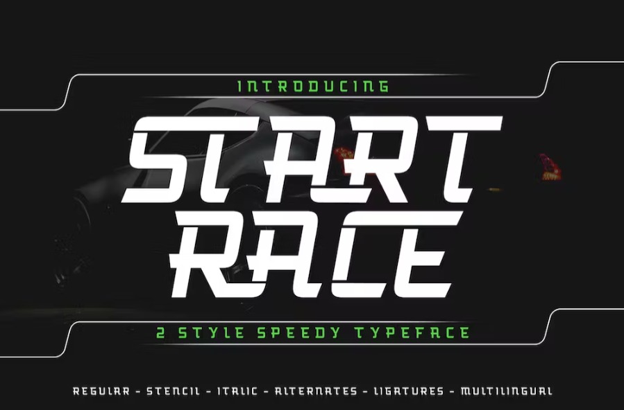 Free Start Race Typeface Font Download