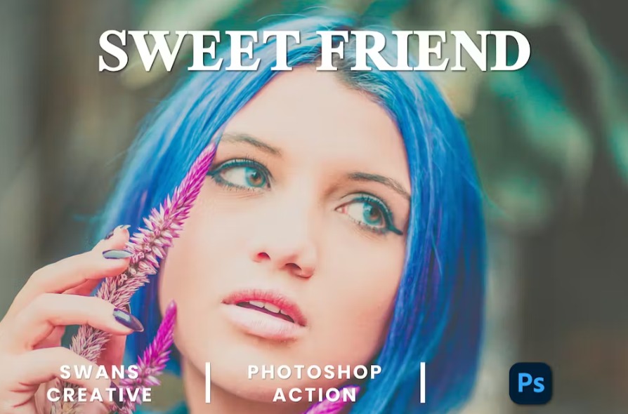 Free Sweet Friend Photoshop Action Download