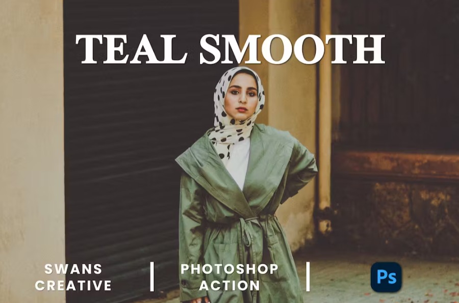 Free Teal Smooth Photoshop Action Download