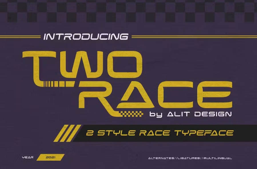 Free Two Race typeface font Download