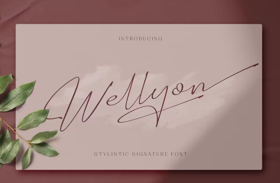 Free Wellyon Script signature font Download