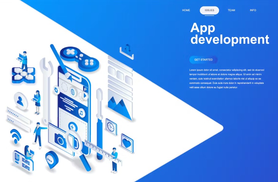 Free App Development Isometric Concept Download