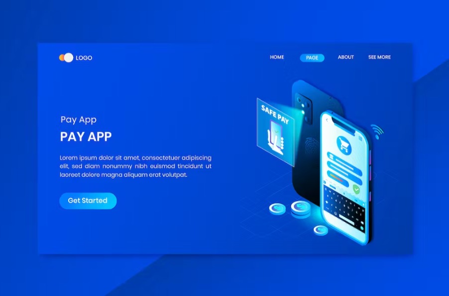 App Pay Online Isometric Concept Landing Page