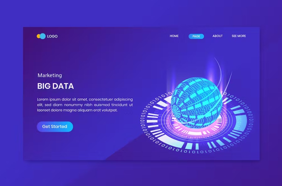 Free Big Data Isometric Concept Landing Page Download