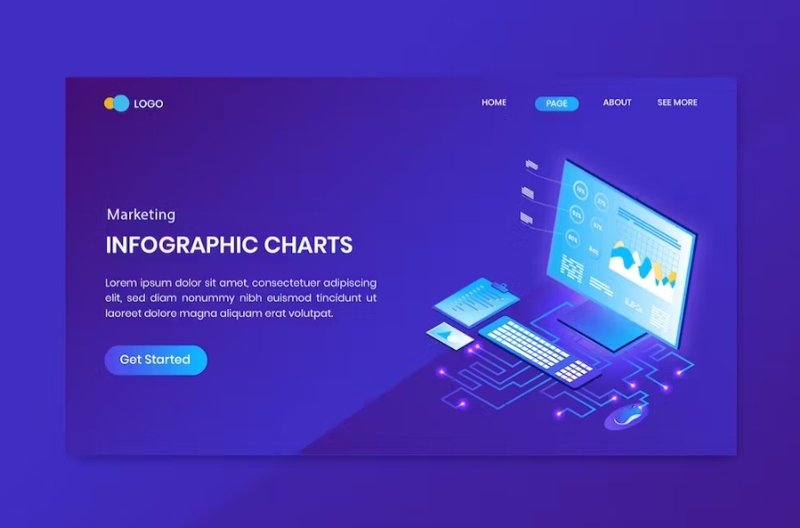 Free Charts for Strategy Isometric Landing Page Download