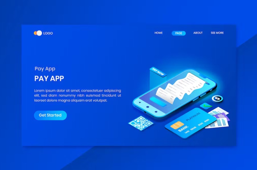 Free Online Payment App Isometric Landing Page Template Download