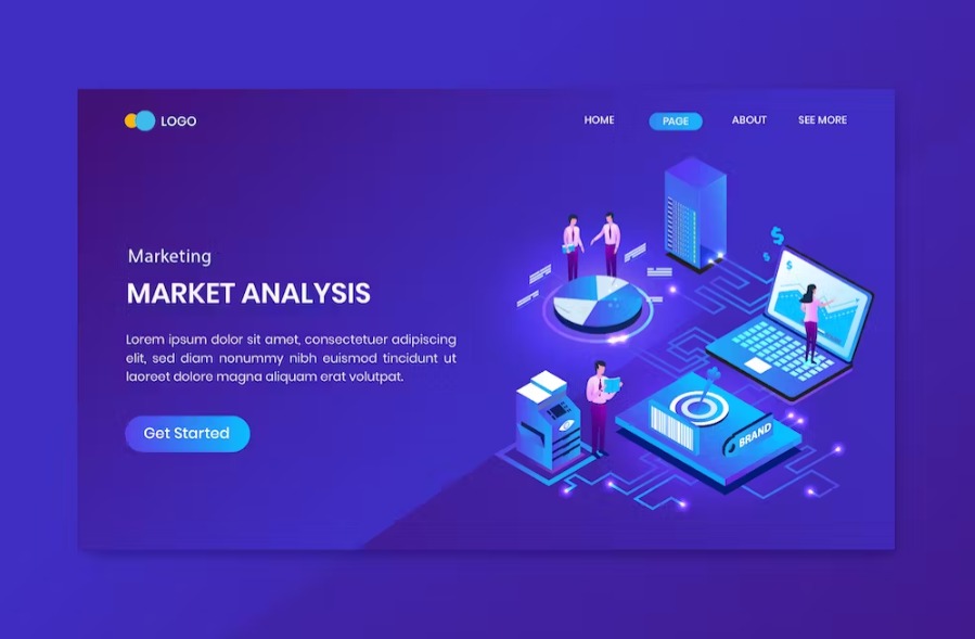 Free Seo Analysis Isometric Landing Page Template Download