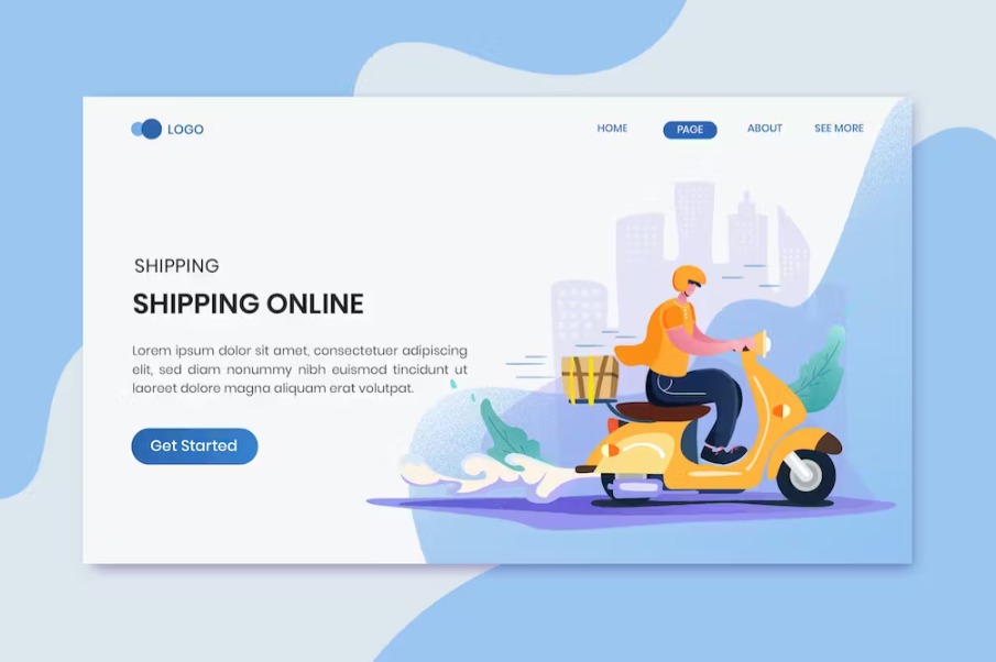 Free Shipper Delivery Isometric Landing Page Template Download