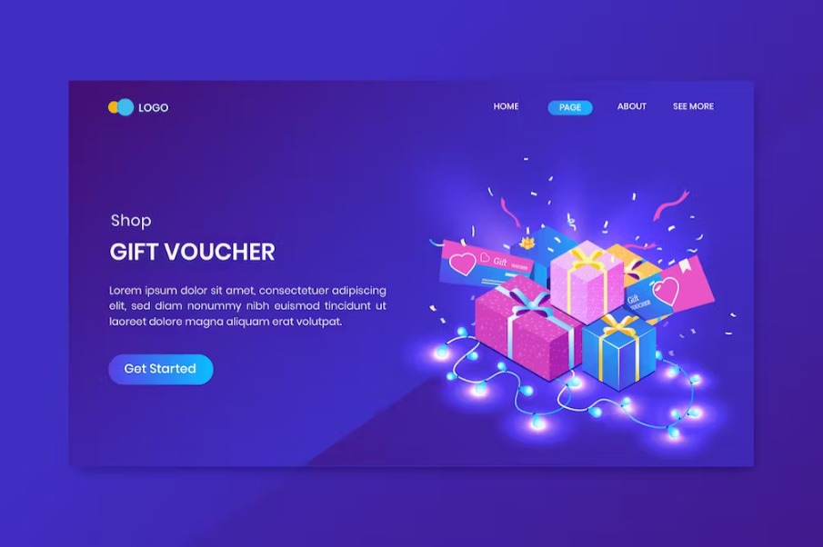 Free Shop Big Sale Isometric Landing Page Template Download